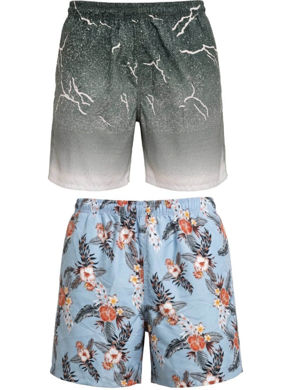 Mens 2-Pack Swim Trunks Mesh Liner Beach Board Swim Shorts, 2-Pockets, Quick-Dry